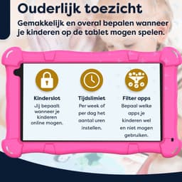 AngelTech Kindertablet Slim – 3+4GB RAM - 32+64GB – 100%Kidsproof - Vanaf 3 Jaar – 7 Inch - Ouderlijk Toezicht – Roze — thumbnail 4