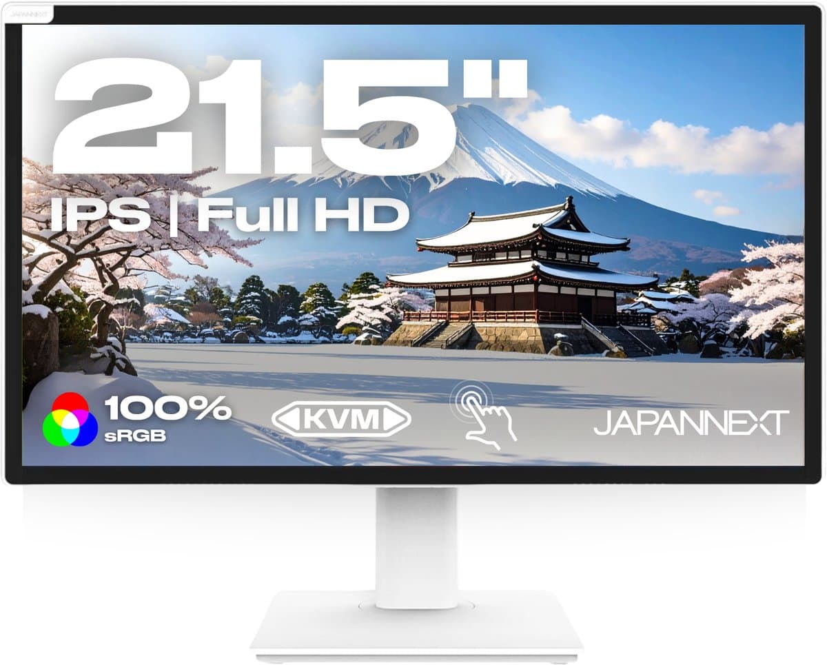 JAPANNEXT Touchscreen Monitor Wit 21.5" IPS Full HD (1920x1080) | JN-IPS2152FHDR-T — afbeelding 1