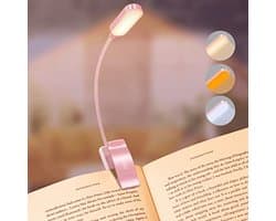 Oplaadbare Leeslamp met Boekklem en 16 LEDs - Flexibele Nachtleeflamp met 3 Kleurmodi
