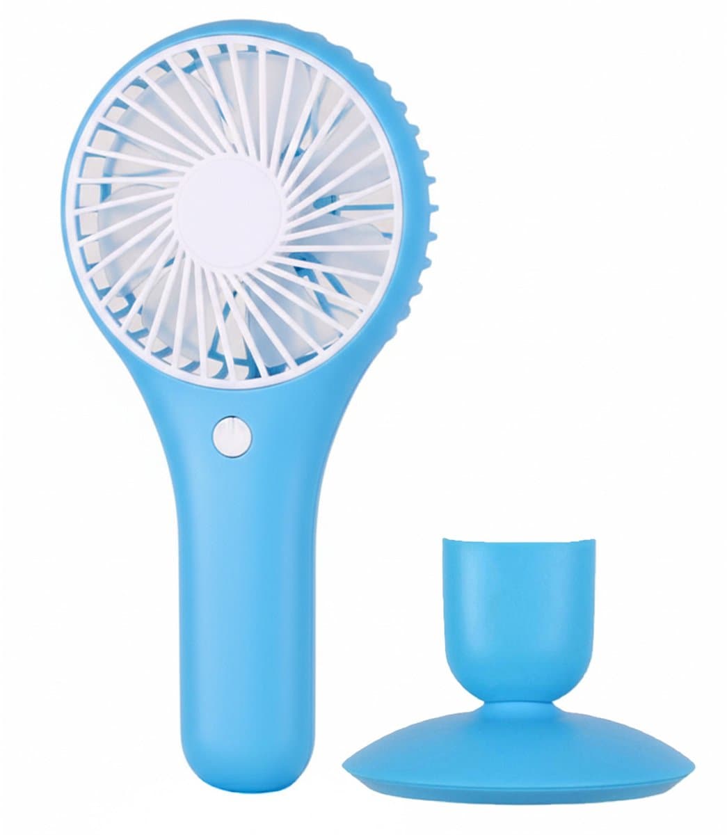 Urban Living Draagbare USB ventilator - met standaard - blauw - 20 x 10 cm — afbeelding 1