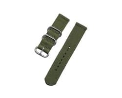 DrPhone SWB1 - Smart Watch Bandje - Roestvrij Staal Zilveren Gesp - Nylon - 20mm – Groen