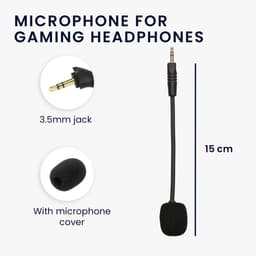 kwmobile microfoon voor gaming headset - geschikt voor Havit H2002D - 10 cm - In zwart — thumbnail 2