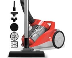 TurboTronic CV04 Stofzuiger zonder zak - 4 Liter - Hoge Zuigkracht - Rood