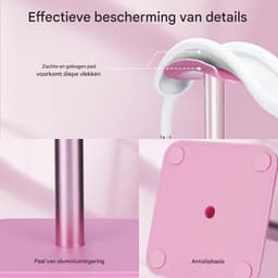 longziming -Koptelefoonstandaard met gewogen voet – Verhoogde hoogte voor alle gaming- en desktopkoptelefoons – Universale headsethouder in zwart, stevige en stabiele ophangoplossing voor uw koptelefoon — thumbnail 5