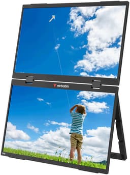 Verbatim 15", FHD, USB-C DP-Alt, Mini-HDMI, Portable Dual display — thumbnail 1