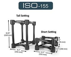 Speaker Isolatiestandaarden met Verstelbare Hoogte en Hellingshoek - 15.5 x 19 cm - Paar