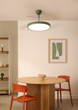 CREATE - Plafondventilator 40W stil met intrekbare bladen met licht - Ø108cm - Sage - Afstandsbediening - WIND CLEAR STUDIO — thumbnail 4