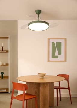 CREATE - Plafondventilator 40W stil met intrekbare bladen met licht - Ø91cm - Sage - WIFI + afstandsbediening - WIND CLEAR STUDIO — thumbnail 4