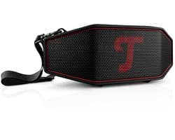 Teufel ROCKSTER CROSS 2 Draagbare Bluetooth Luidspreker voor binnen en buiten, met lange batterijduur tot 38 uur, IPX5 straalwaterdicht, stereo speaker - Black & Red