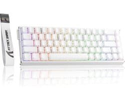 ATTACK SHARK X68MAX HE - Magnetic Switch Wired Gaming Toetsenbord - CNC Aluminium - 68keys - RGB - Side Printed PBT Keycaps - Decorative Lanyard - 8Khz - 0.005mmRT - 0.08ms - White Contour Line