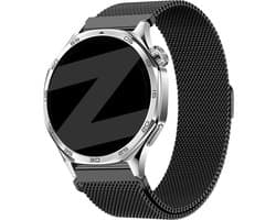 Bandz Smartwatch bandje Milanese 22mm - geschikt voor Huawei Watch GT 1/2/3/4/5/6 (Pro) - 46mm, Suunto 9 Peak (Pro)/Vertical/Race(2)/Run - 46mm, Amazfit Bip 5/6/Balance(2)/GTR 2/3/4 - 46mm, OnePlus Watch 1/2/3 - 46mm - Zwart