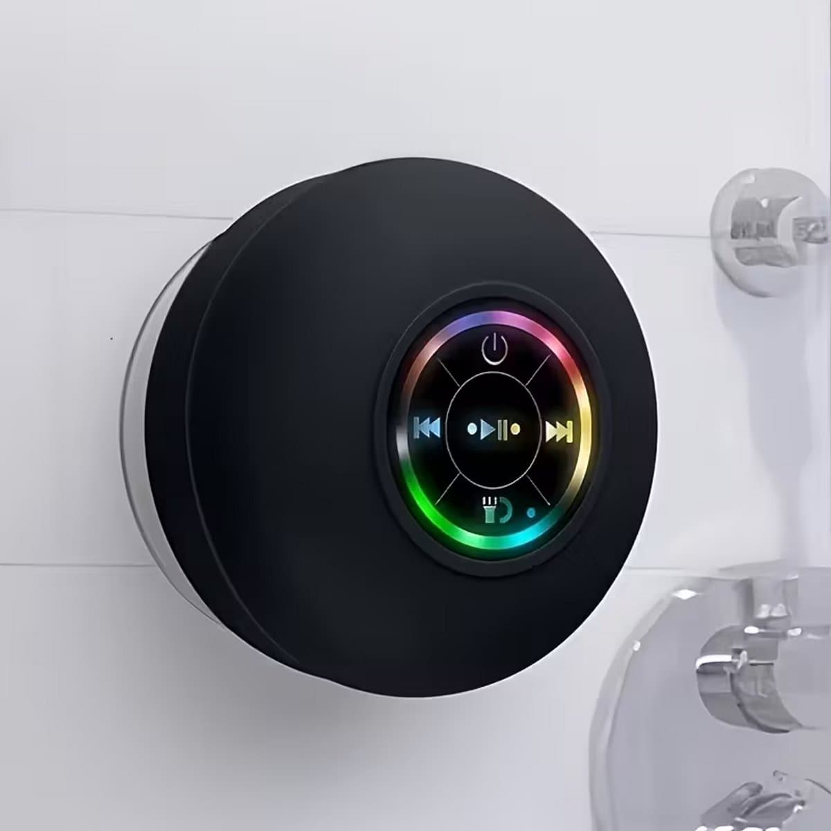 Pure17 Mini LED Badkamerluidspreker – Draadloos – USB Oplaadbaar – IPX4 Waterbestendig – Bluetooth 5.0 – Surround Sound – Voor Smartphone, Tablet & PC – Tafelmodel – Compacte Speaker met LED-verlichting — afbeelding 1