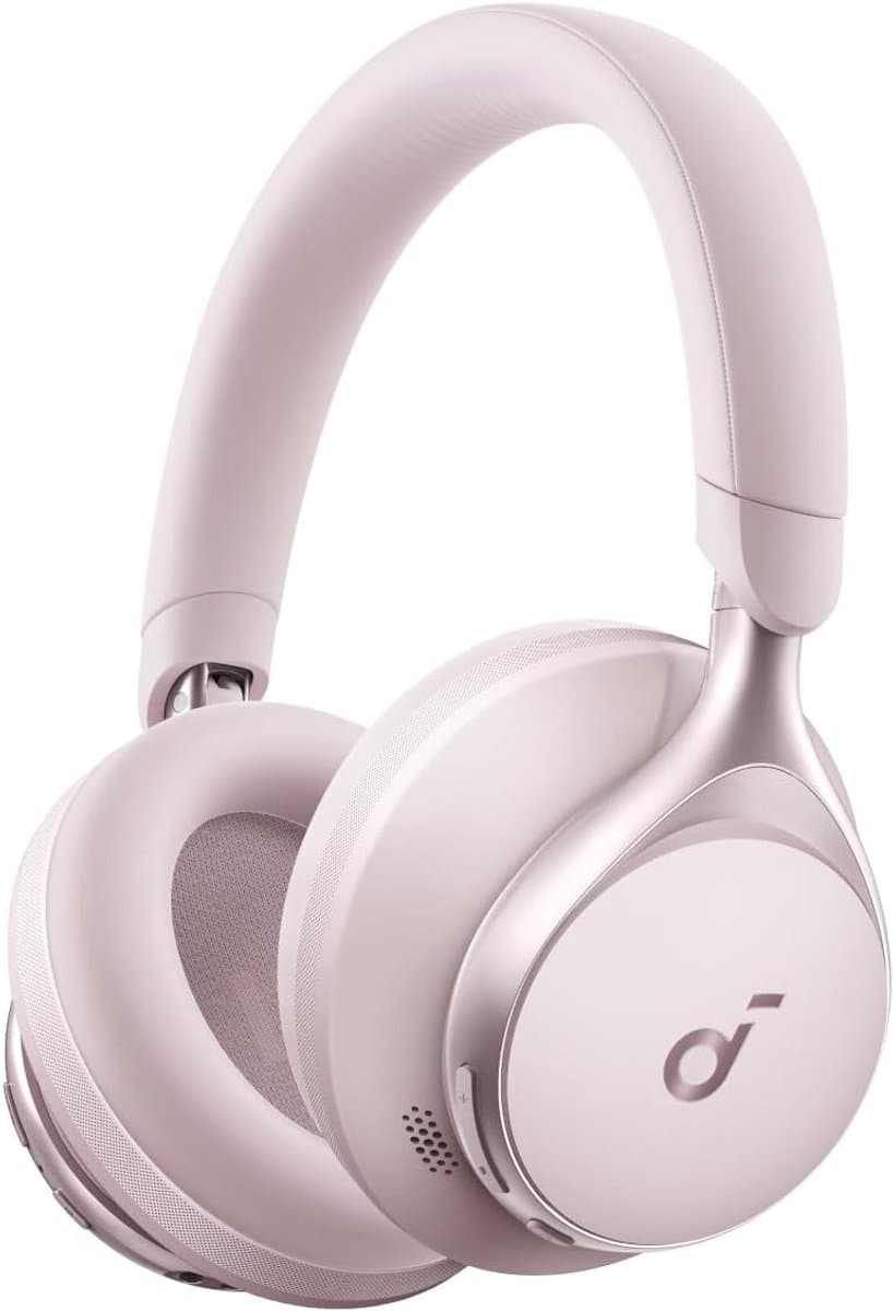 soundcore by Anker Space One Draadloze Over-ear Koptelefoon Roze - Headphones - Active Noise Cancelling, Multipoint Connection, 55 uur accuduur, Bluetooth 5.3, LDAC, Hi-Res Certified — afbeelding 1