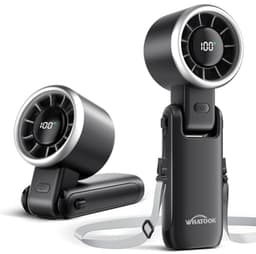 Draagbare Mini Handventilator met Oplaadbare Accu en LED-display - 5 Snelheden, Opvouwbare USB Ventilator voor Kantoor en Outdoor — thumbnail 3