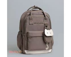 TK-S Rugzak, Bruin en Ruim, 27 Liter, 17,3 inch laptop, drankflesvak. (46x30x20cm)