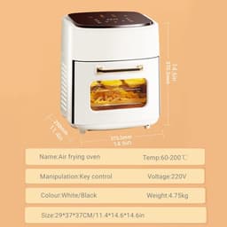 Grote Capaciteit Airfryer met LED Touchscreen - Gezond Bakken, Braden en Frituren - 15L — thumbnail 7