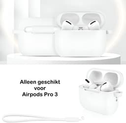 Studio Air® Airpods Hoesje Pro 3 Siliconen Case - Wit - Soepel Airpod Hoesje voor Airpods Pro 3 (2025) — thumbnail 3