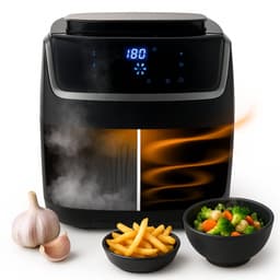 Princess 182080 Steam Airfryer 6,5L – 2-in-1 Stoomoven & Heteluchtfriteuse – 1700W – 8 Programma’s – Digitaal Display – Gezond Koken – Zwart — thumbnail 1