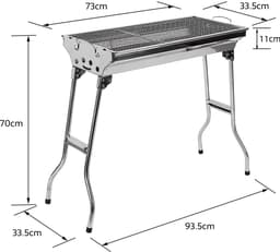 PIPIPOXER-Opvouwbare Houtskool BBQ Grill voor Buiten -voor op de camping, staande grill — thumbnail 5