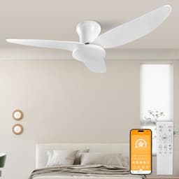 Plafondventilator met licht en afstandsbediening – 100 cm, 60 W, omkeerbare motor, 6 snelheden, voor alle seizoenen — thumbnail 2