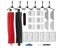 Accessoireset voor reserveonderdelen voor de Roborock S8 Pro Ultra robotstofzuiger- 6 stofzakken- 6 filters- 6 zijborstels- 4 dweilen- 1 reinigingsborstel