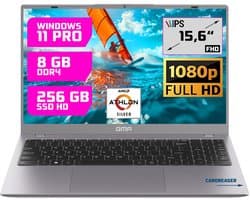 GMR 15.6" Laptop voor Thuis & Studie - Athlon Silver - 8GB/256GB - Windows 11 Pro