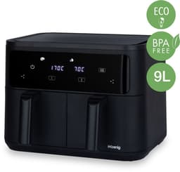HKoeNIG Olievrije Friteuse - FRY900 - 9L Capaciteit - 4,5L Dubbele Tank - 8 Kookprogramma's - 2400W — thumbnail 2