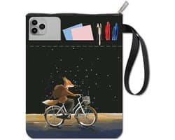 Zwarte Boekenbeschermer voor Paperbacks - Wasbare Doek Boek Cover met Rits