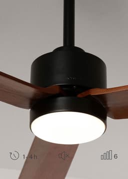 CREATE - Stille plafondventilator 40W met licht - Zwart / Donker hout - Ø132cm - WIFI + Afstandsbediening - WIND MODERN — thumbnail 5