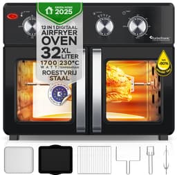 TurboTronic AF32MFD Airfryer Oven XXL – Dubbele Deur – 32L Vrijstaande Mini Oven – Heteluchtoven – Zwart — thumbnail 1
