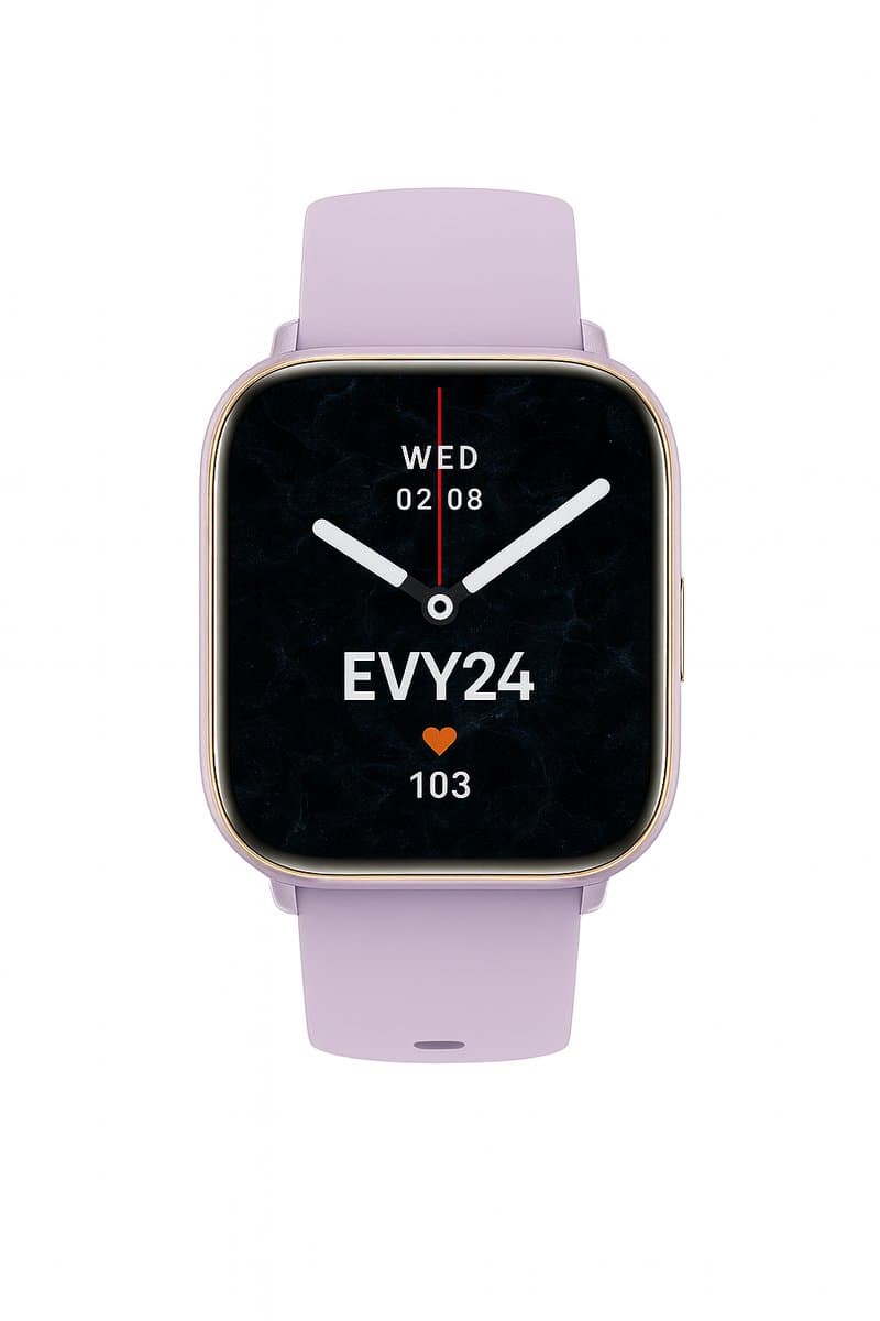 Evy24 Smartwatch - Premium Smartwatch - Sporthorloge - Smartwatch Heren en Dames - BT Bellen - Activity Tracker - Gezondheidsmonitor - Stappenteller - Siliconen en Rvs band - Paars — afbeelding 1