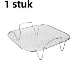 1-teilig – Air Fryer Grill – Edelstahl Quadratischer Air Fryer Grillrost Dampfgarer Rost – Silber