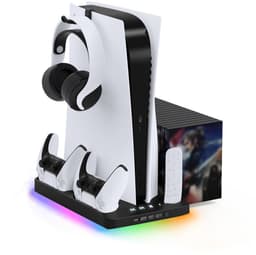NexZone - PS5 Ventilator - Oplaadstation - RGB verlichting - Game disc opslag - Afstandbediening - Zwart — thumbnail 1