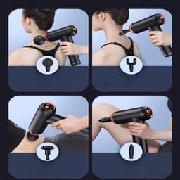 Massage Gun - Massage Apparaat - 99 Versnellingen - 8 Opzetstukken - Digitale Display - Zwart — thumbnail 2