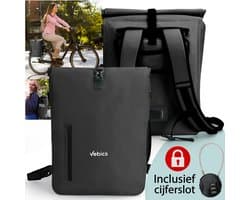 Vebics Fietstas Rugzak voor Laptop - Waterdicht - E-bike Fietstas Enkel - Fietsrugzak - Laptop sleeve - Cijferslot