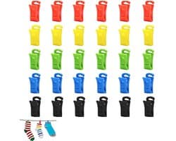 Pack van 30 Sokklips - Kleurige Non-Slip Haakjes voor Wasmachine en Droger