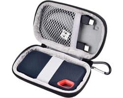 Externe harde schijfbehuizing met harde schijfvak - Opbergdoos voor harde schijf - Schokbestendige draagbare SSD-behuizing geschikt voor Extreme SSD USB SSD 250GB/500GB/1T/2T USB 3.0 - binnenverdeler met beschermhoes voor harde schijf van gaas