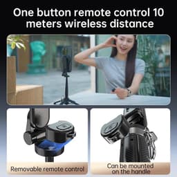 Selfie Stick - 4-in-1 multifunctionele magnetische selfiestick - 360° draaibaar telefoonstatief - met draadloze afneembare afstandsbediening, compatibel met de meeste telefoons - Telefoonhouder voor video-opname en vloggen - Draagbaar reizen — thumbnail 4