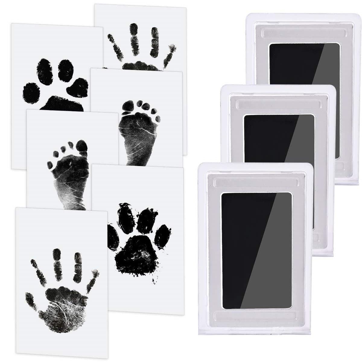 EXCITAT Hand- en voetafdrukset - Inktloze stempelkussens - Clean Touch stempels - Geschikt voor honden- en kattenpoten, souvenirs voor babyshowers - 3 stuks — afbeelding 1
