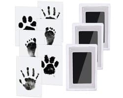 EXCITAT Hand- en voetafdrukset - Inktloze stempelkussens - Clean Touch stempels - Geschikt voor honden- en kattenpoten, souvenirs voor babyshowers - 3 stuks