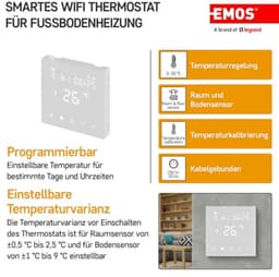 Slimme kamerthermostaat met app en wifi voor vloerverwarming - energiebesparend met touch-bediening — thumbnail 3
