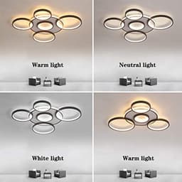 Moderne Plafondlamp met Acryl Lampenkap - Hanglamp met Dimfunctie en Afstandsbediening — thumbnail 1