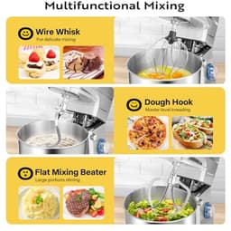 7.5 Liter 660W 6-Snelheden Stand Mixer - Zilver — thumbnail 3