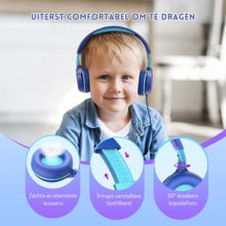 StayPowered Kinderkoptelefoon - Veilig en Comfortabel Luisteren - 85 dB Volume Begrenzer - HD Stereo Geluid - Lichtgewicht & Opvouwbaar - Verstelbare Hoofdband - Brede Compatibiliteit - Zacht & Duurzaam - Blauw - Levering Sneller dan Aangegeven! — thumbnail 5