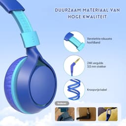 StayPowered Kinderkoptelefoon - Veilig en Comfortabel Luisteren - 85 dB Volume Begrenzer - HD Stereo Geluid - Lichtgewicht & Opvouwbaar - Verstelbare Hoofdband - Brede Compatibiliteit - Zacht & Duurzaam - Blauw - Levering Sneller dan Aangegeven! — thumbnail 3