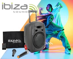 Ibiza PORT8UHF-MKII-TWS - draagbaar geluidssysteem met TWS en UHF-microfoon - 8 inch - Bluetooth - MP3 - artiesten - TWS-stereo — thumbnail 1