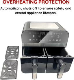 Comfy Nest - Dubbele Airfryer XXL - CN-AFD45NB - 2400W - Duo Airfryer - Zwart - 9L — thumbnail 4