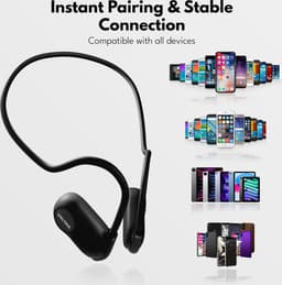 Voltma Active Beats - Open Ear Hoofdtelefoon met Air Conduction - Bluetooth 5.3 Sport Headset - Koptelefoon IPX45 Waterdicht - 6 Uur Speeltijd - Snelladen - Open Ear Comfort Draadloze Oortjes voor Sport en Fitness - geschikt voor Android, iOs (zwart) — thumbnail 2
