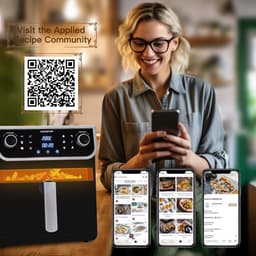 Airfryer - Luchtfriteuse - Ruime inhoud van 8 liter - Met led touch display - BPA vrij - XXL friteuse - 12 vooraf ingestelde programma's, - Voor 4tot 6 personen - 1700w - keuken - Zwart - — thumbnail 7