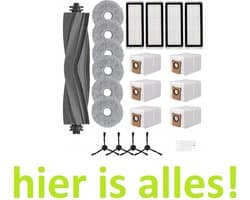 GROOT KIT met onderdelen compatibel met L20 - L20 ULTRA - L20 Complete - L30 - mop dweilen filters borstels zakken - Hoogwaardige vervanging voor: Dreame L20 - 22 onderdelen - hier is alles!